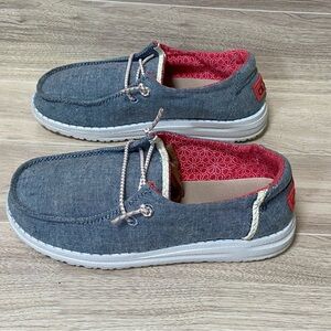 HEY DUDE / Girls Wendy Chambray Braid Indigo Shoes Size K13